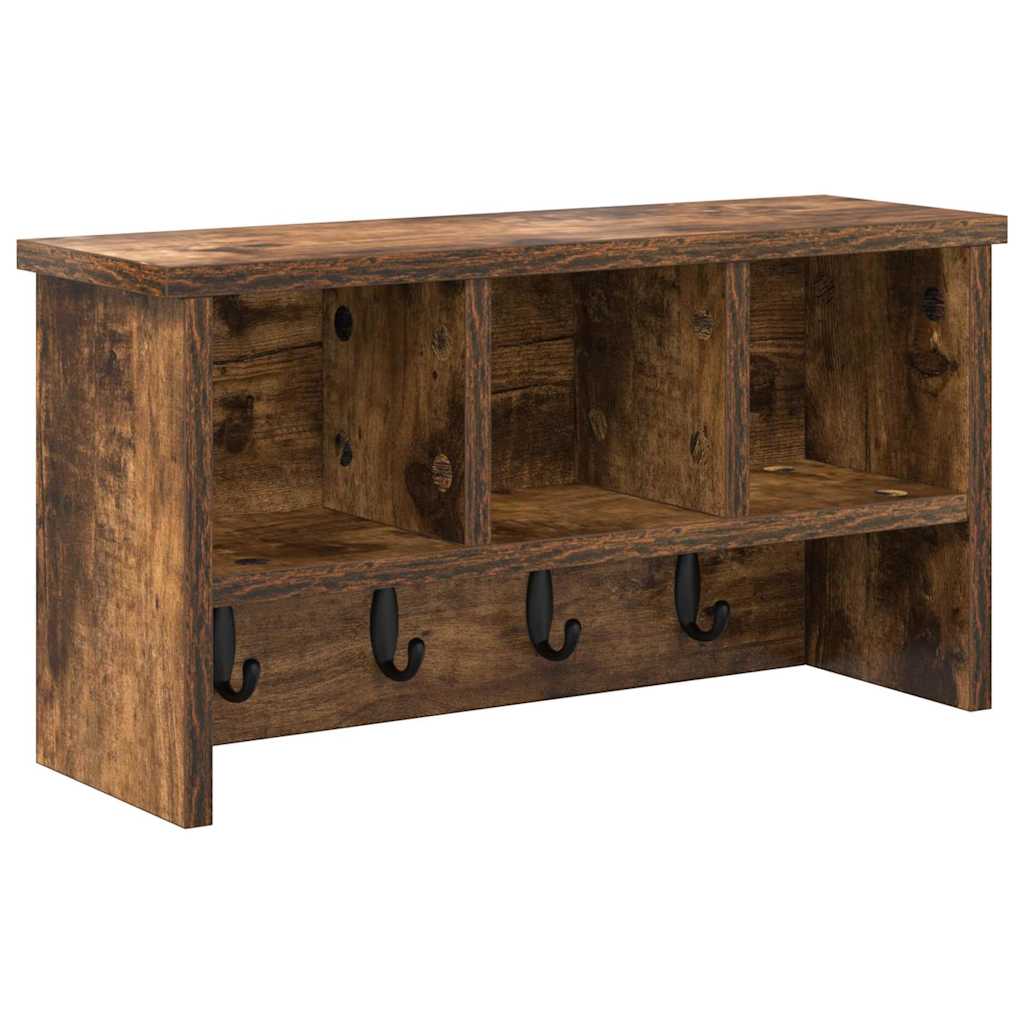 Wandgemonteerde kapstok met plank Gerookt eiken 50 x 16 x 26 cm is nu te koop bij PeponiXL, paradijselijk wonen!
