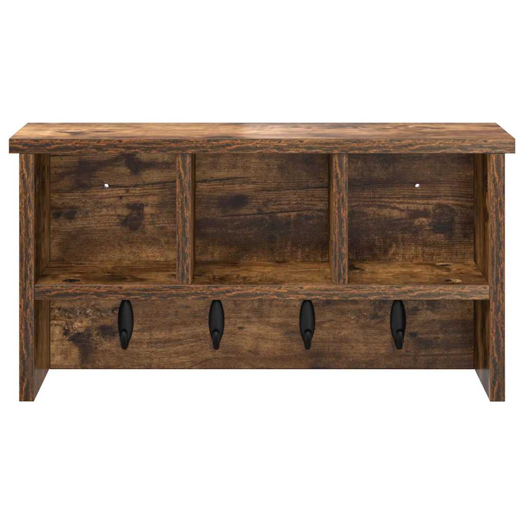 Wandgemonteerde kapstok met plank Gerookt eiken 50 x 16 x 26 cm is nu te koop bij PeponiXL, paradijselijk wonen!