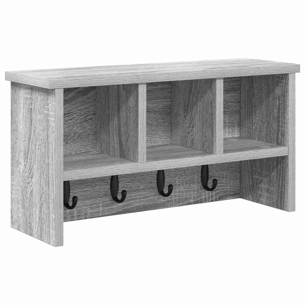 Wandgemonteerde kapstok met plank Grijs Sonoma 50 x 16 x 26 cm is nu te koop bij PeponiXL, paradijselijk wonen!