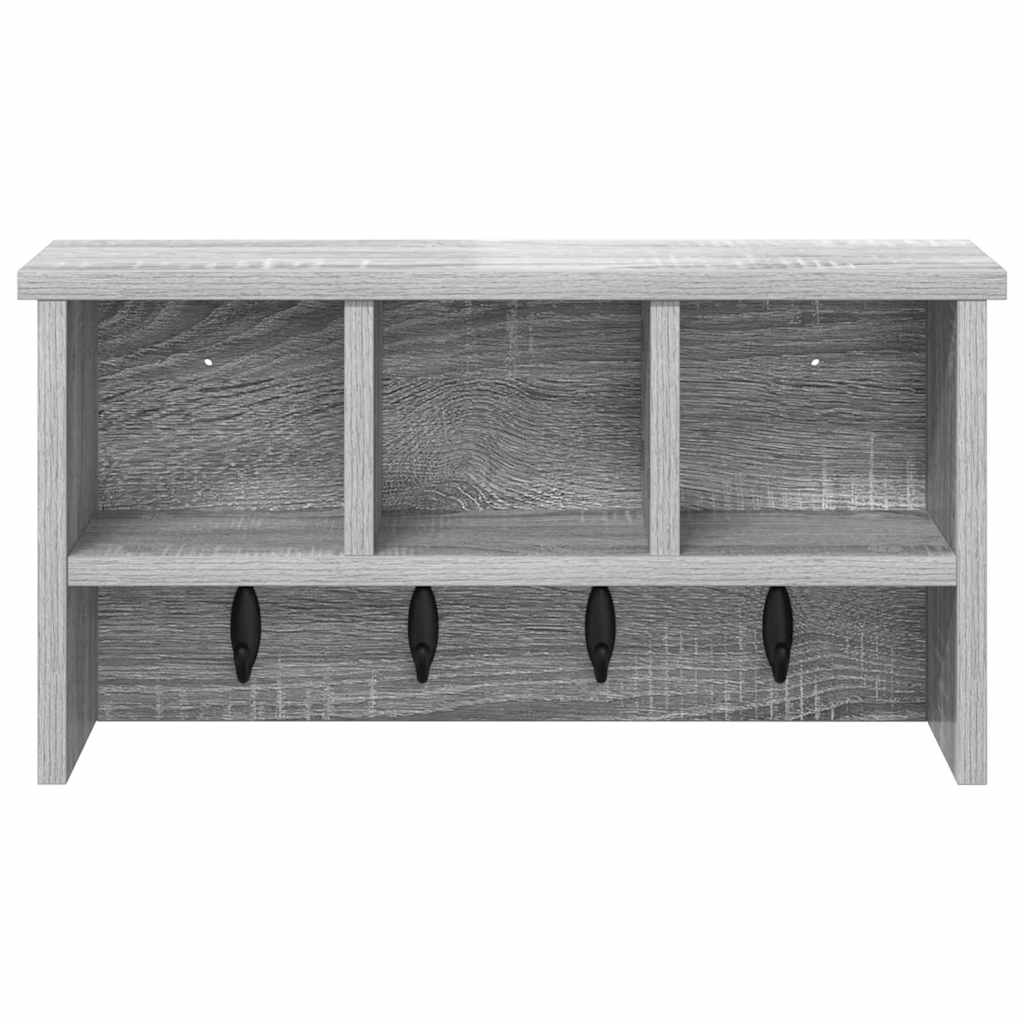 Wandgemonteerde kapstok met plank Grijs Sonoma 50 x 16 x 26 cm is nu te koop bij PeponiXL, paradijselijk wonen!