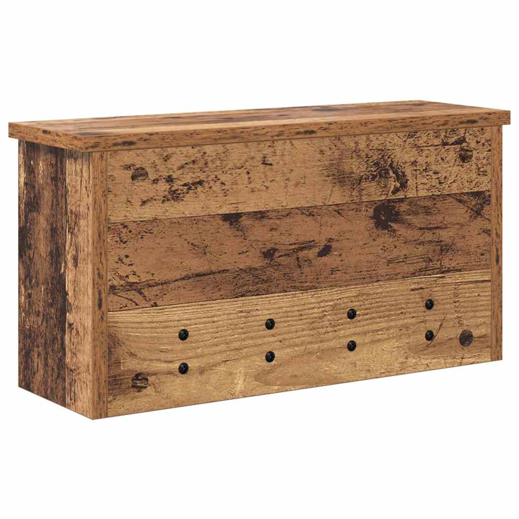 Wandgemonteerde kapstok Oudhout 50 x 16 x 26 cm Bewerkt hout is nu te koop bij PeponiXL, paradijselijk wonen!