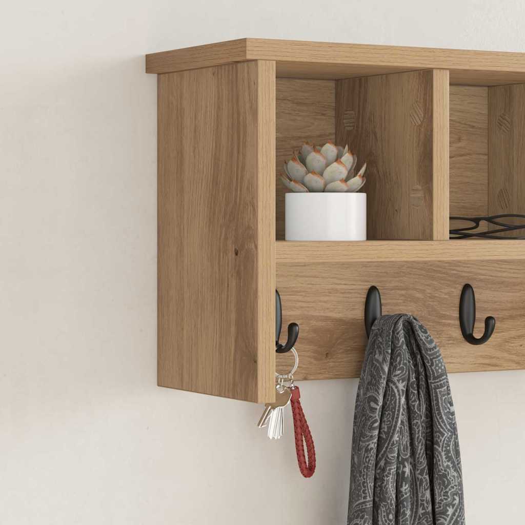 Wandgemonteerde kapstok met plank Artisan Eiken 50 x 16 x 26 cm is nu te koop bij PeponiXL, paradijselijk wonen!