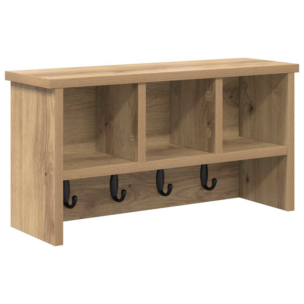 Wandgemonteerde kapstok met plank Artisan Eiken 50 x 16 x 26 cm is nu te koop bij PeponiXL, paradijselijk wonen!