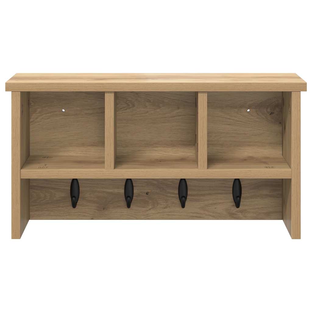 Wandgemonteerde kapstok met plank Artisan Eiken 50 x 16 x 26 cm is nu te koop bij PeponiXL, paradijselijk wonen!