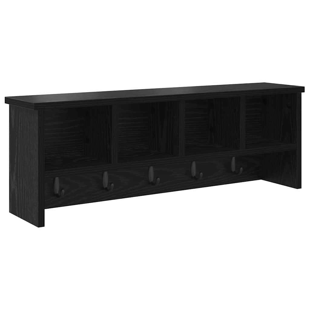 Wandgemonteerde kapstok met plank Zwart Eiken 75 x 16 x 26 cm is nu te koop bij PeponiXL, paradijselijk wonen!
