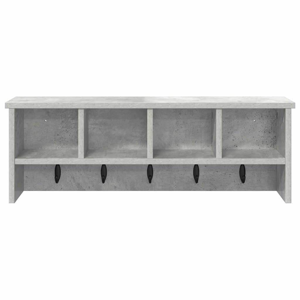 Wandgemonteerde kapstok met plank Beton Grijs 75 x 16 x 26 cm is nu te koop bij PeponiXL, paradijselijk wonen!