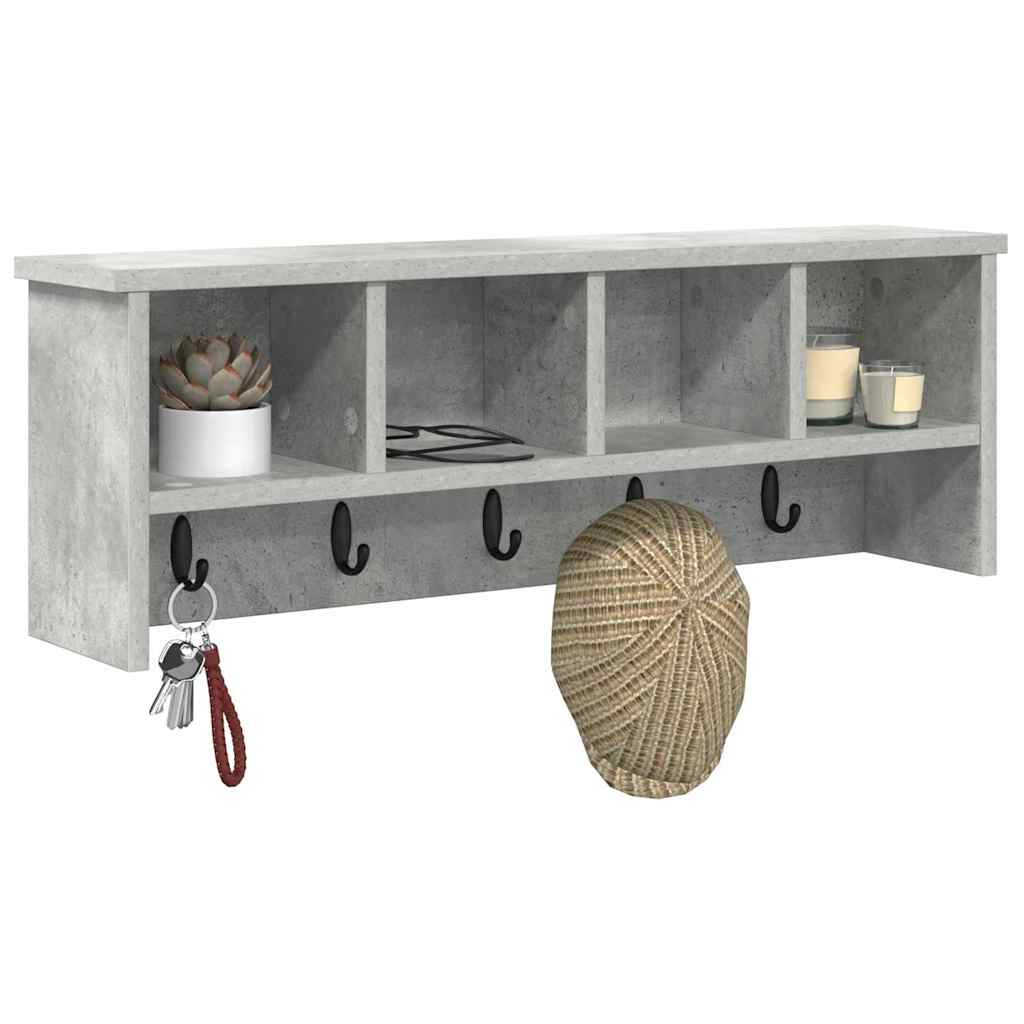 Wandgemonteerde kapstok met plank Beton Grijs 75 x 16 x 26 cm is nu te koop bij PeponiXL, paradijselijk wonen!