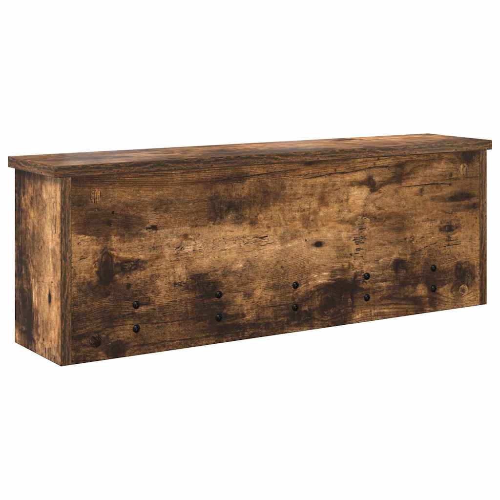 Wandgemonteerde kapstok met plank Gerookt eiken 75 x 16 x 26 cm is nu te koop bij PeponiXL, paradijselijk wonen!