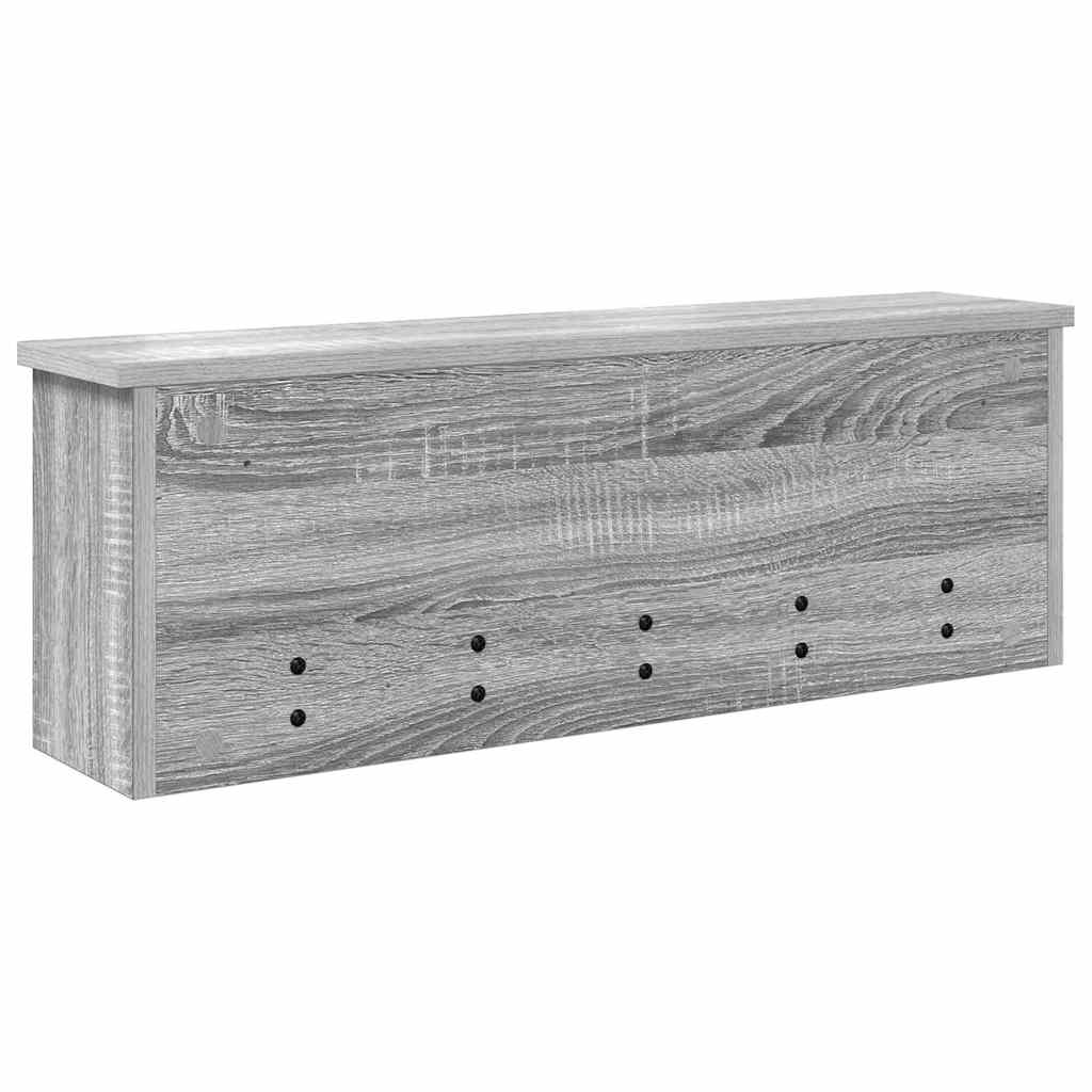 Wandgemonteerde kapstok met plank Grijs Sonoma 75 x 16 x 26 cm is nu te koop bij PeponiXL, paradijselijk wonen!