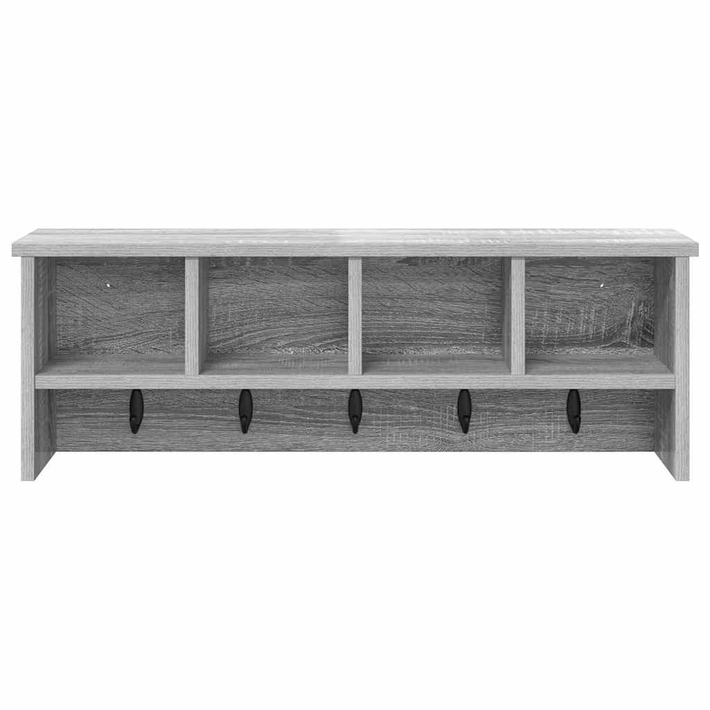 Wandgemonteerde kapstok met plank Grijs Sonoma 75 x 16 x 26 cm is nu te koop bij PeponiXL, paradijselijk wonen!