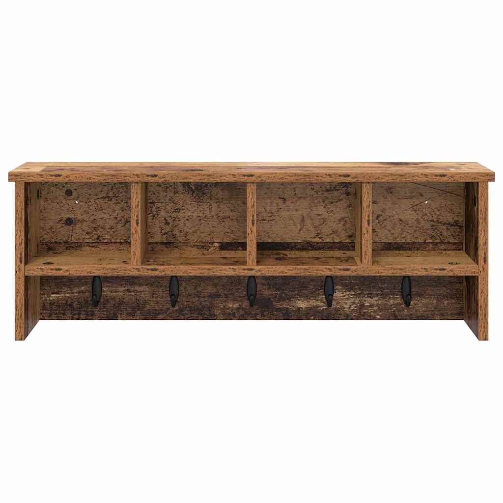 Wandgemonteerde kapstok Oudhout 75 x 16 x 26 cm Bewerkt hout is nu te koop bij PeponiXL, paradijselijk wonen!