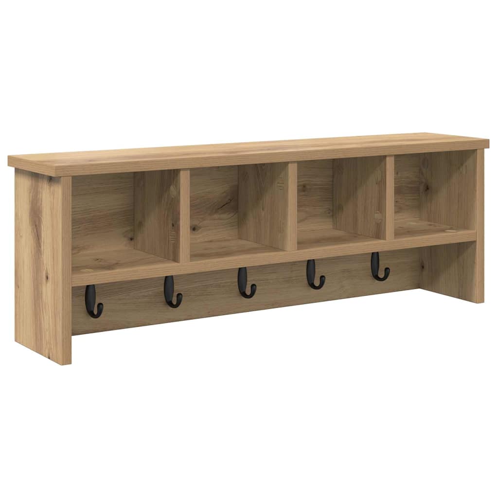 Wandgemonteerde kapstok met plank Artisan Eiken 75 x 16 x 26 cm is nu te koop bij PeponiXL, paradijselijk wonen!