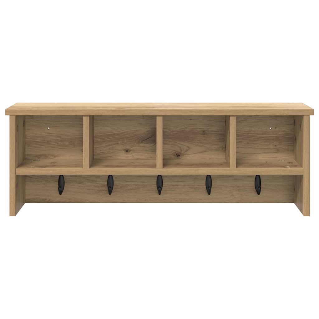 Wandgemonteerde kapstok met plank Artisan Eiken 75 x 16 x 26 cm is nu te koop bij PeponiXL, paradijselijk wonen!