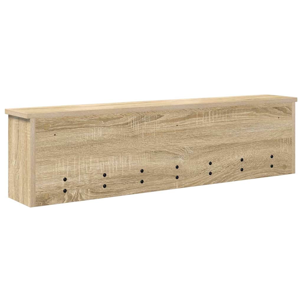 Wandgemonteerde kapstok met plank Sonoma Eiken 100 x 16 x 26 cm is nu te koop bij PeponiXL, paradijselijk wonen!