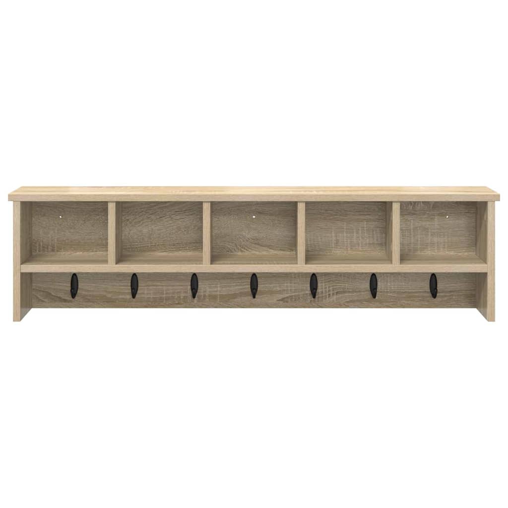 Wandgemonteerde kapstok met plank Sonoma Eiken 100 x 16 x 26 cm is nu te koop bij PeponiXL, paradijselijk wonen!