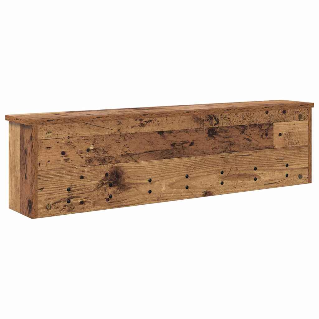 Wandgemonteerde kapstok Oudhout 100 x 16 x 26 cm Bewerkt hout is nu te koop bij PeponiXL, paradijselijk wonen!