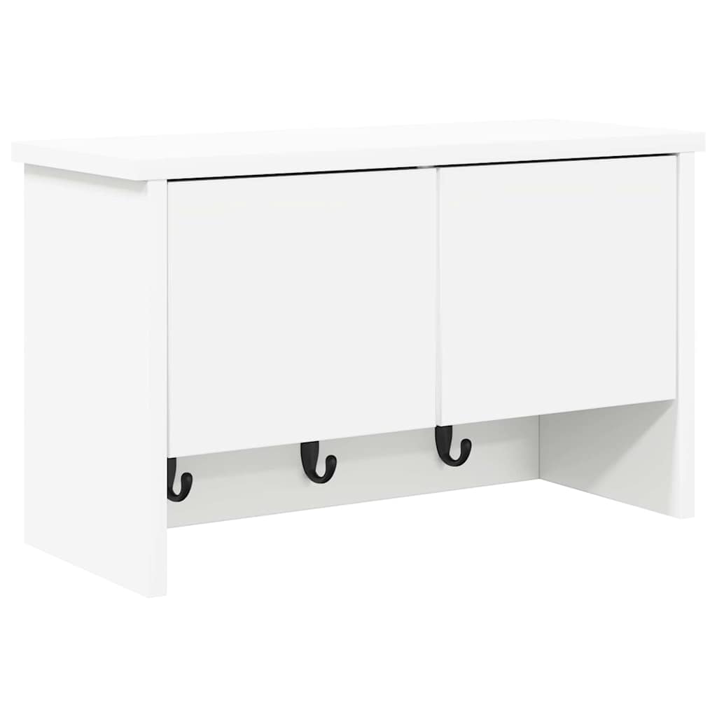 Wandgemonteerde kapstok Wit 50 x 20 x 30 cm Bewerkt hout is nu te koop bij PeponiXL, paradijselijk wonen!