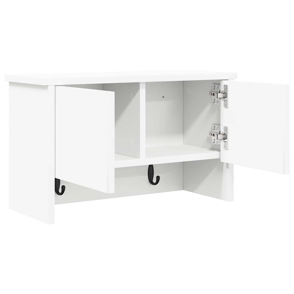 Wandgemonteerde kapstok Wit 50 x 20 x 30 cm Bewerkt hout is nu te koop bij PeponiXL, paradijselijk wonen!