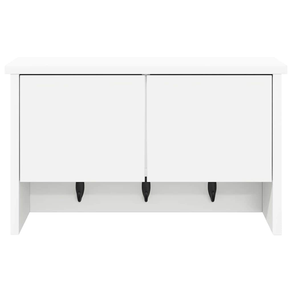 Wandgemonteerde kapstok Wit 50 x 20 x 30 cm Bewerkt hout is nu te koop bij PeponiXL, paradijselijk wonen!