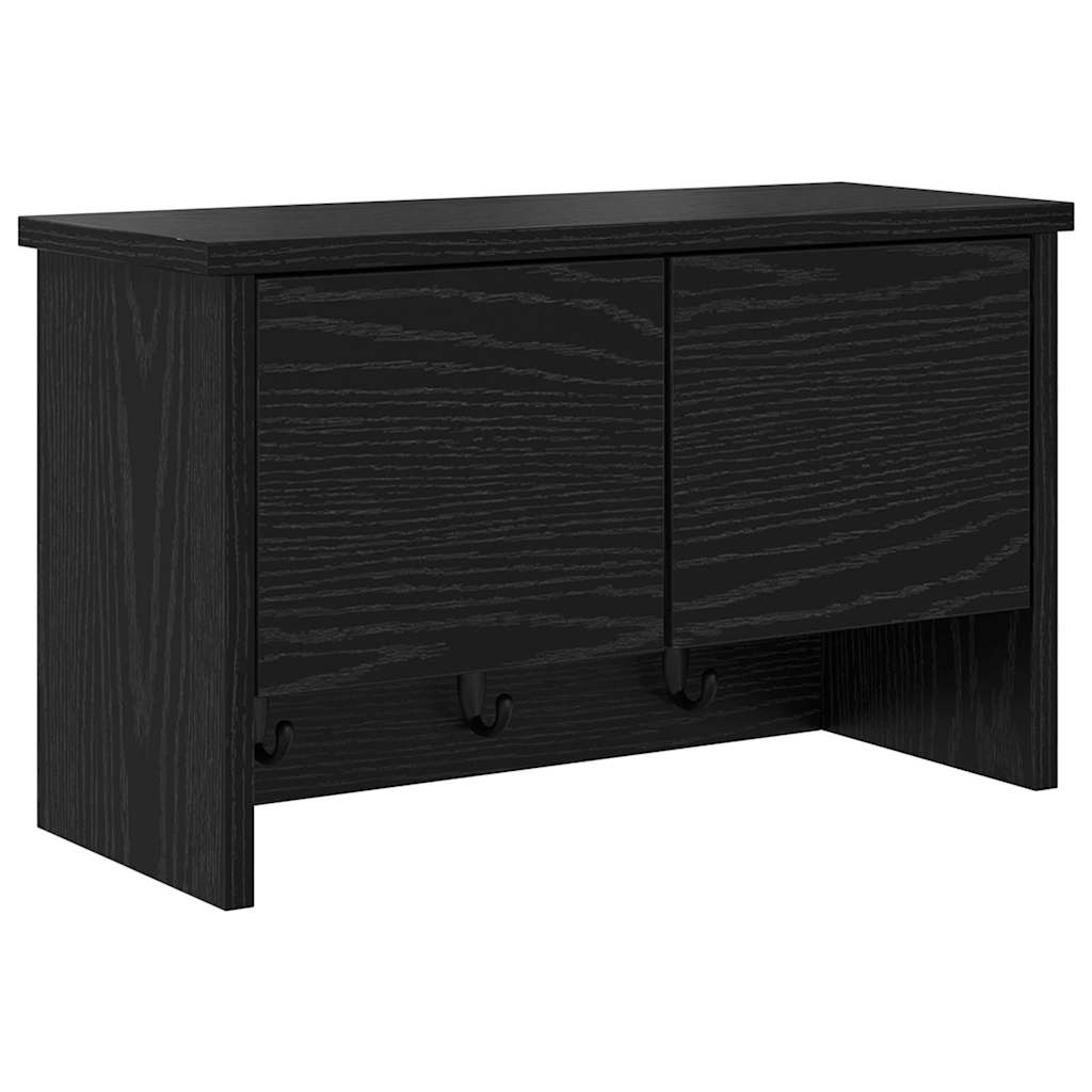 Wandgemonteerde kapstok met plank Zwart Eiken 50 x 20 x 30 cm is nu te koop bij PeponiXL, paradijselijk wonen!