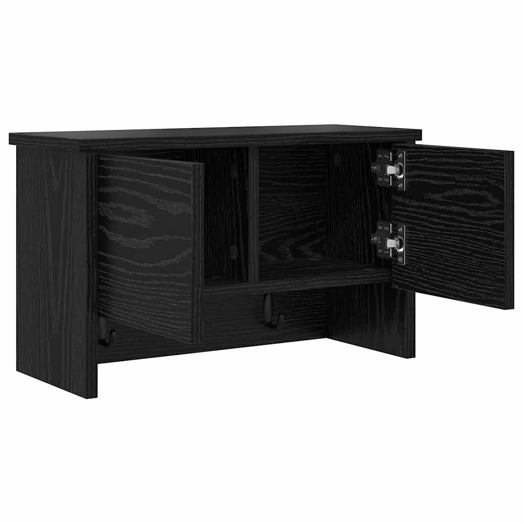 Wandgemonteerde kapstok met plank Zwart Eiken 50 x 20 x 30 cm is nu te koop bij PeponiXL, paradijselijk wonen!