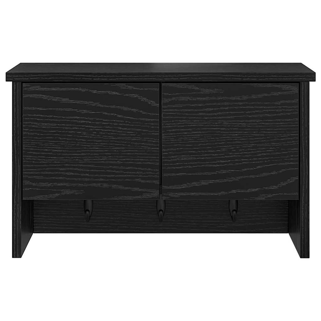 Wandgemonteerde kapstok met plank Zwart Eiken 50 x 20 x 30 cm is nu te koop bij PeponiXL, paradijselijk wonen!