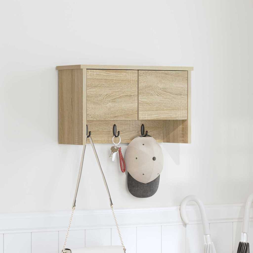 Wandgemonteerde kapstok met plank Sonoma Eiken 50 x 20 x 30 cm is nu te koop bij PeponiXL, paradijselijk wonen!