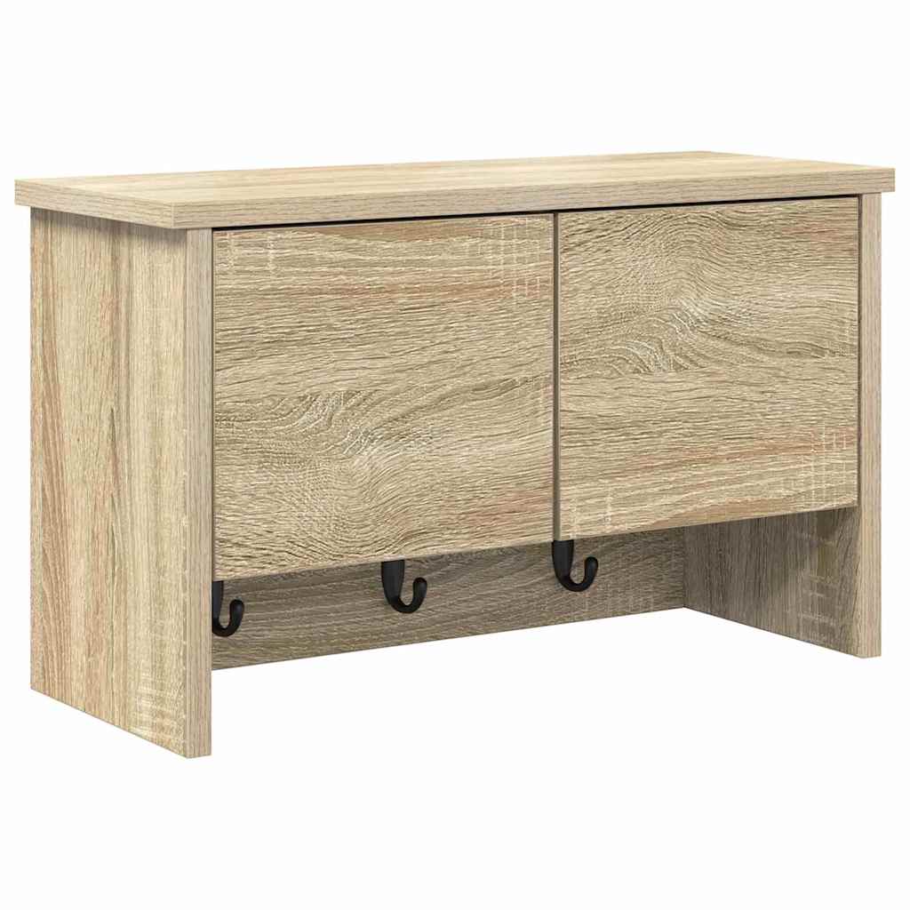 Wandgemonteerde kapstok met plank Sonoma Eiken 50 x 20 x 30 cm is nu te koop bij PeponiXL, paradijselijk wonen!