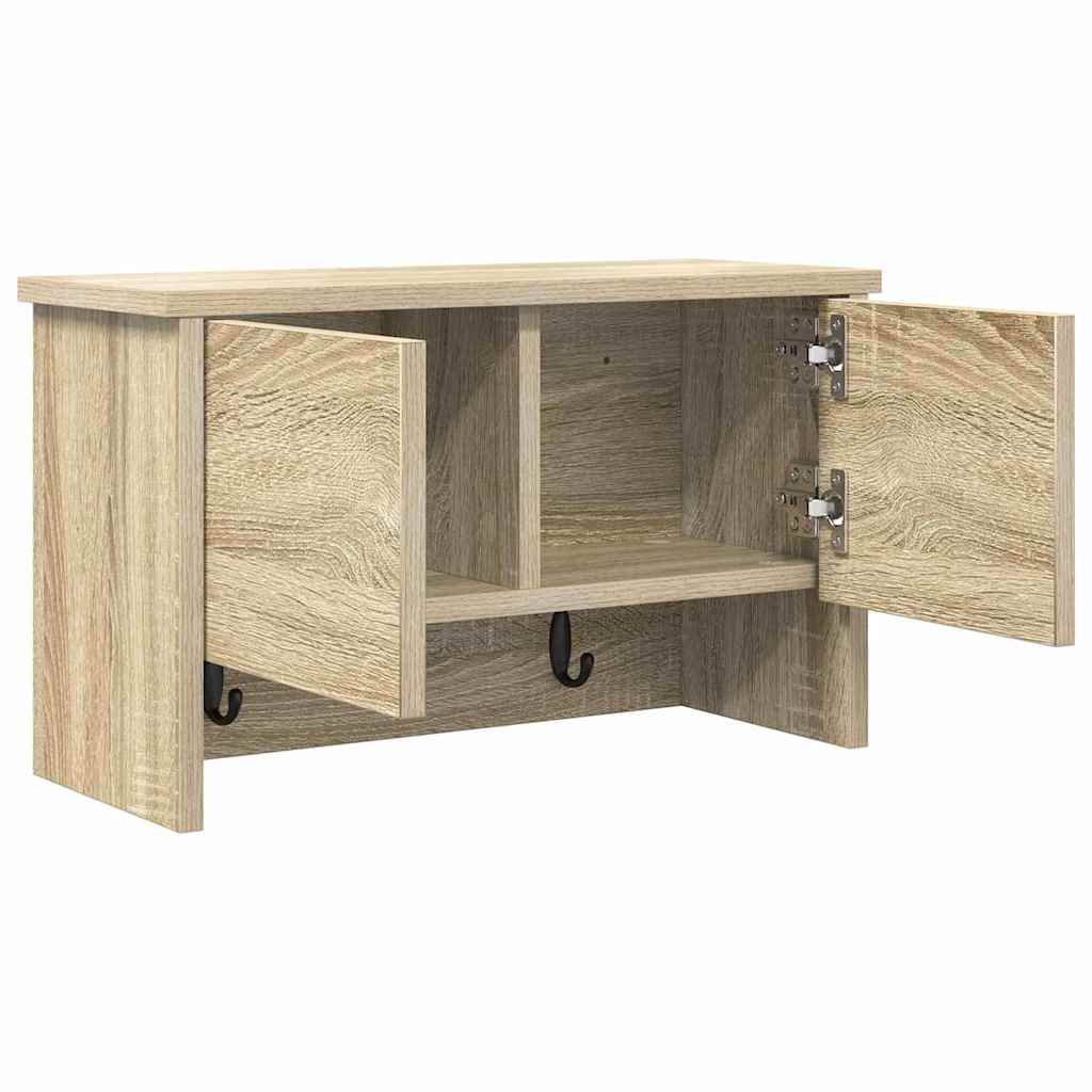 Wandgemonteerde kapstok met plank Sonoma Eiken 50 x 20 x 30 cm is nu te koop bij PeponiXL, paradijselijk wonen!