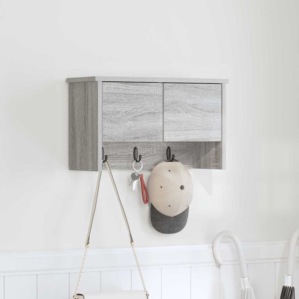 Wandgemonteerde kapstok met plank Grijs Sonoma 50 x 20 x 30 cm is nu te koop bij PeponiXL, paradijselijk wonen!