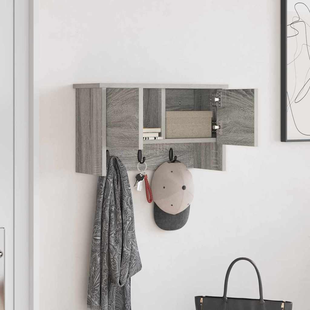 Wandgemonteerde kapstok met plank Grijs Sonoma 50 x 20 x 30 cm is nu te koop bij PeponiXL, paradijselijk wonen!