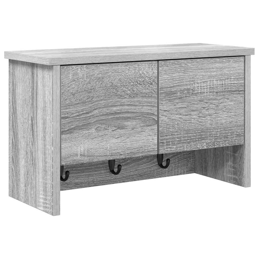 Wandgemonteerde kapstok met plank Grijs Sonoma 50 x 20 x 30 cm is nu te koop bij PeponiXL, paradijselijk wonen!