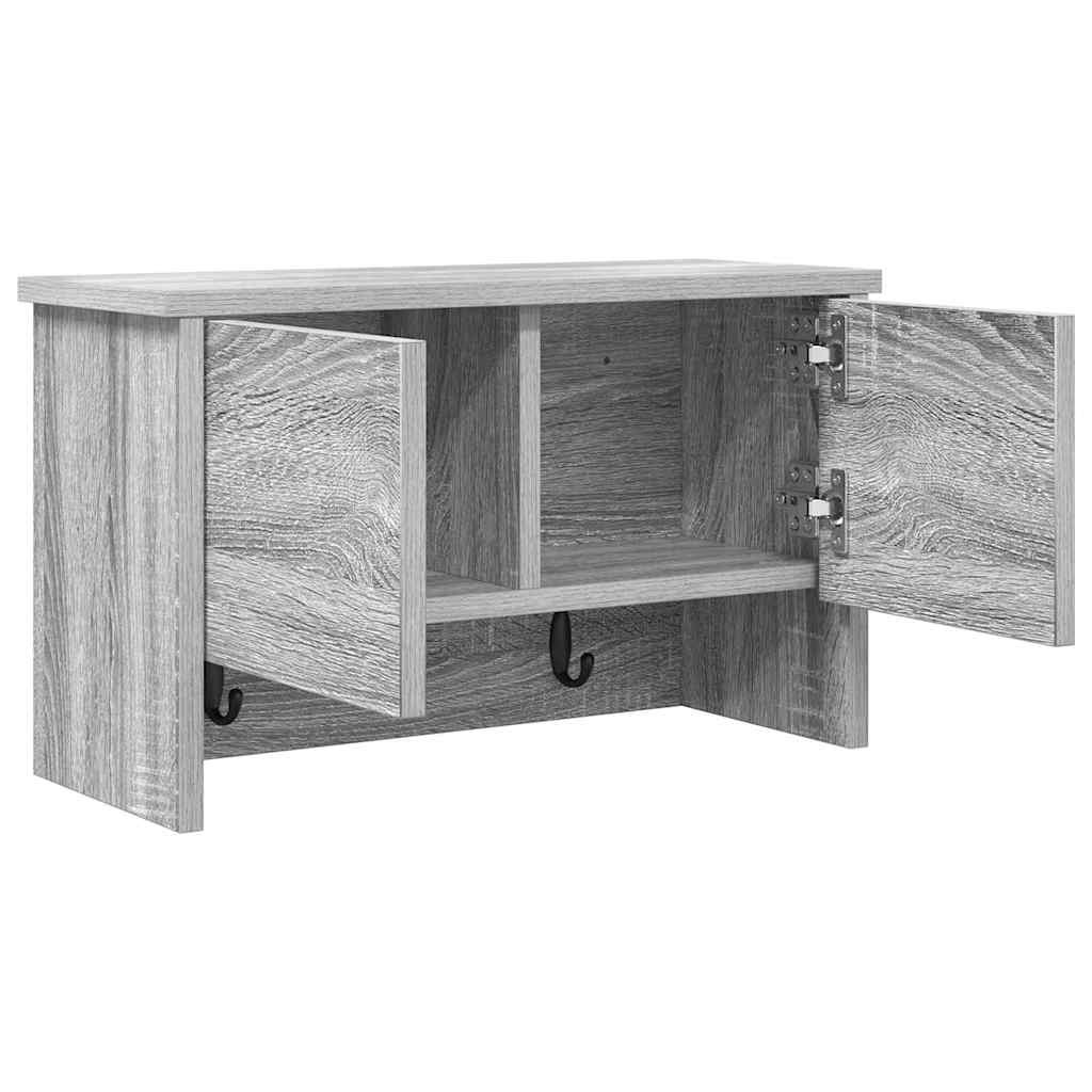 Wandgemonteerde kapstok met plank Grijs Sonoma 50 x 20 x 30 cm is nu te koop bij PeponiXL, paradijselijk wonen!