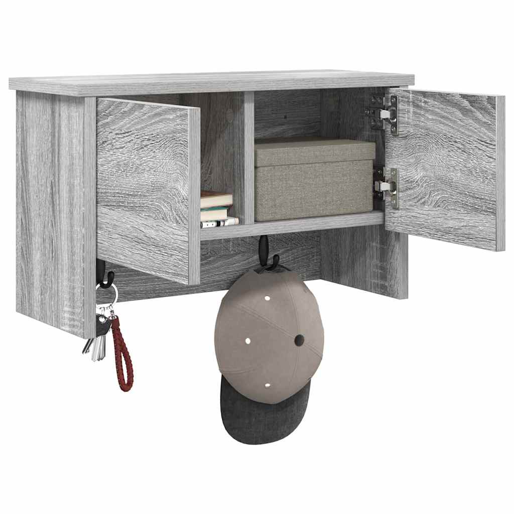 Wandgemonteerde kapstok met plank Grijs Sonoma 50 x 20 x 30 cm is nu te koop bij PeponiXL, paradijselijk wonen!