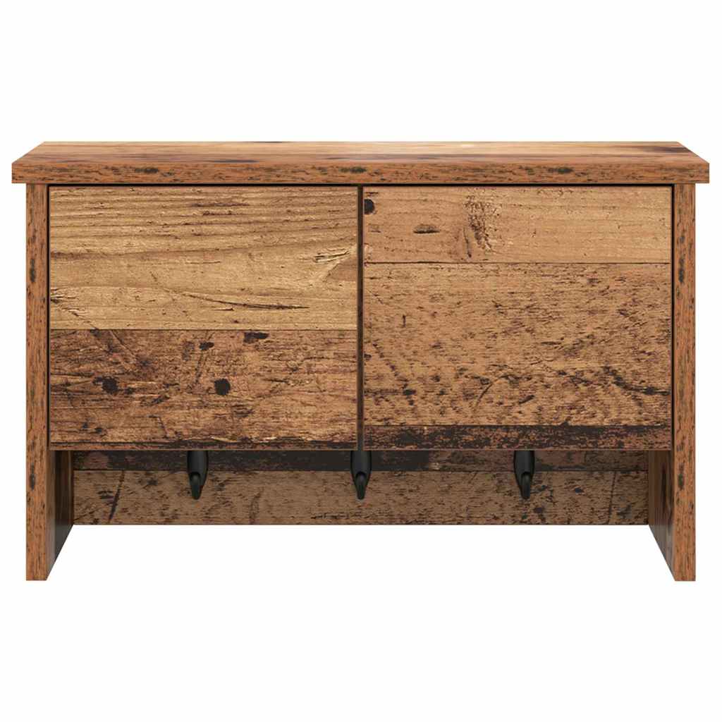 Wandgemonteerde kapstok Oudhout 50 x 20 x 30 cm Bewerkt hout is nu te koop bij PeponiXL, paradijselijk wonen!