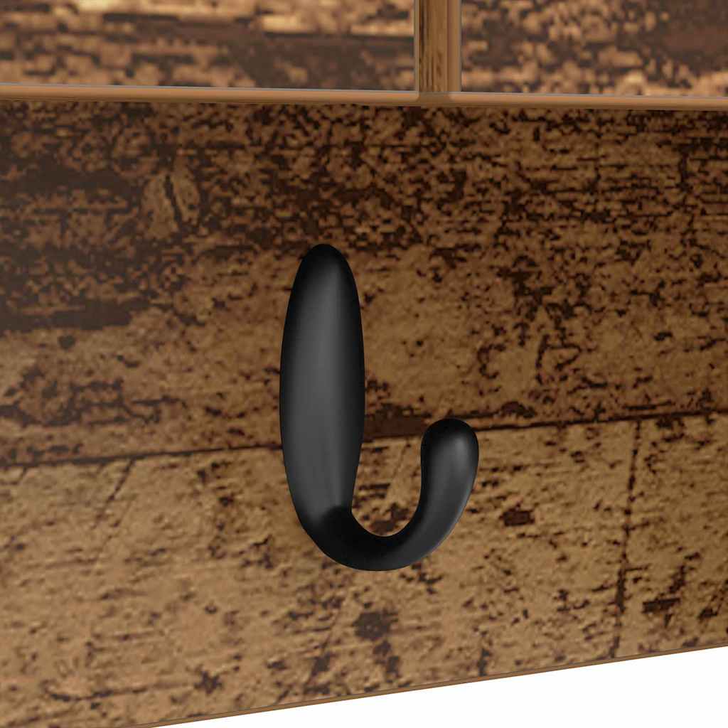 Wandgemonteerde kapstok Oudhout 80 x 20 x 30 cm Bewerkt hout is nu te koop bij PeponiXL, paradijselijk wonen!