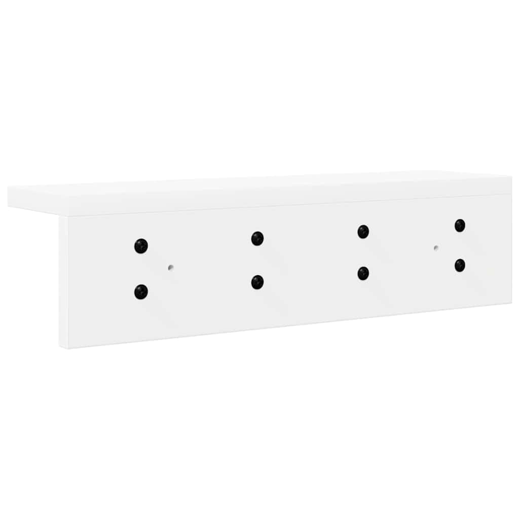 Wandgemonteerde kapstok Wit 40 x 10,5 x 10,5 cm Bewerkt hout is nu te koop bij PeponiXL, paradijselijk wonen!