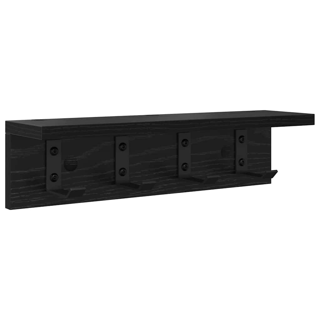 Wandgemonteerde kapstok Zwart Eiken 40 x 10,5 x 10,5 cm is nu te koop bij PeponiXL, paradijselijk wonen!
