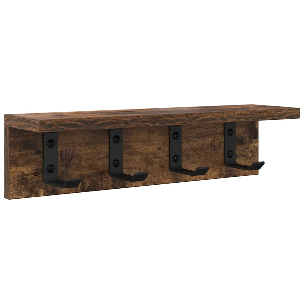 Wandgemonteerde kapstok Gerookt eiken 40 x 10,5 x 10,5 cm is nu te koop bij PeponiXL, paradijselijk wonen!