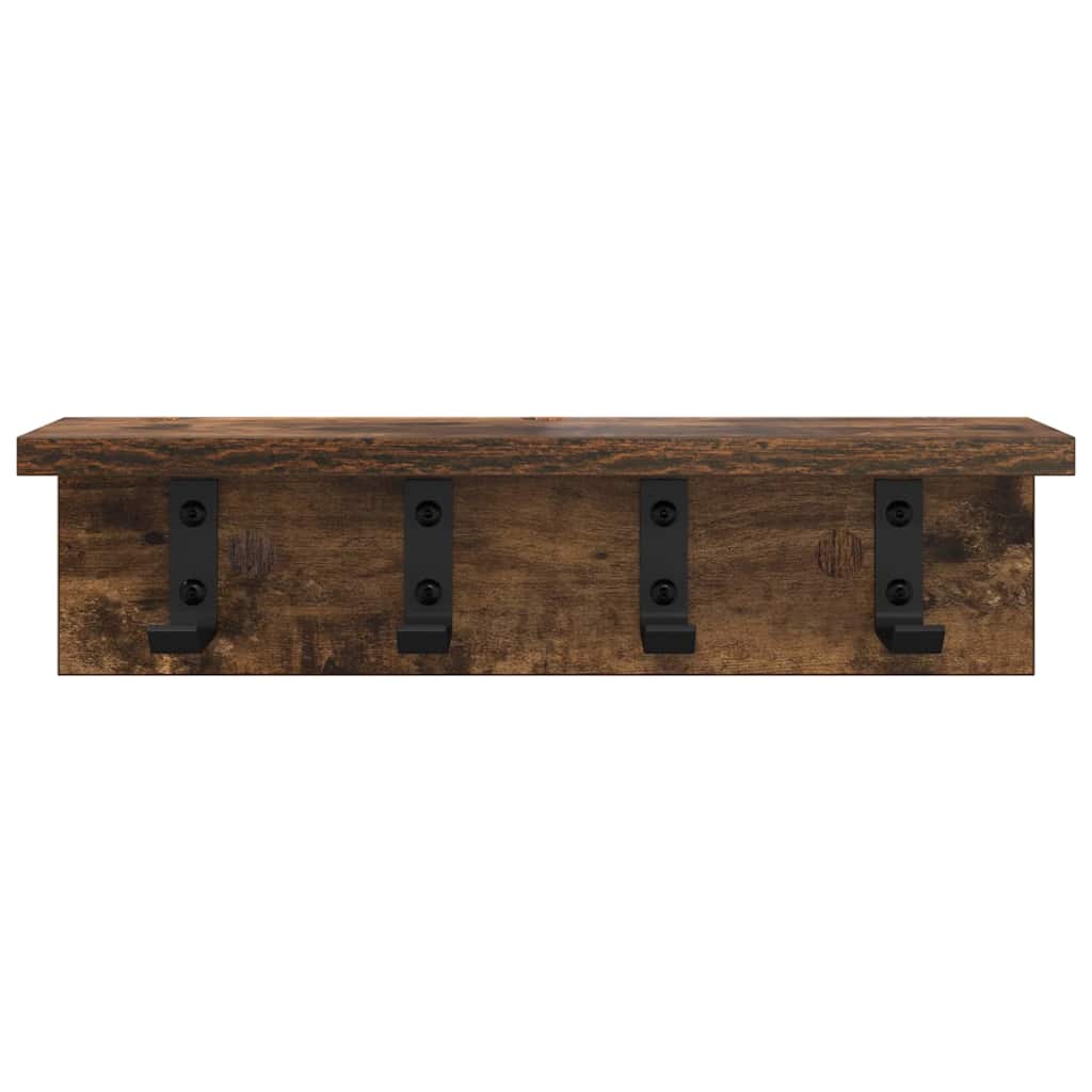 Wandgemonteerde kapstok Gerookt eiken 40 x 10,5 x 10,5 cm is nu te koop bij PeponiXL, paradijselijk wonen!