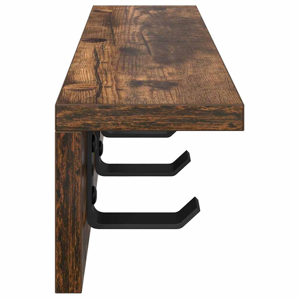 Wandgemonteerde kapstok Gerookt eiken 40 x 10,5 x 10,5 cm is nu te koop bij PeponiXL, paradijselijk wonen!