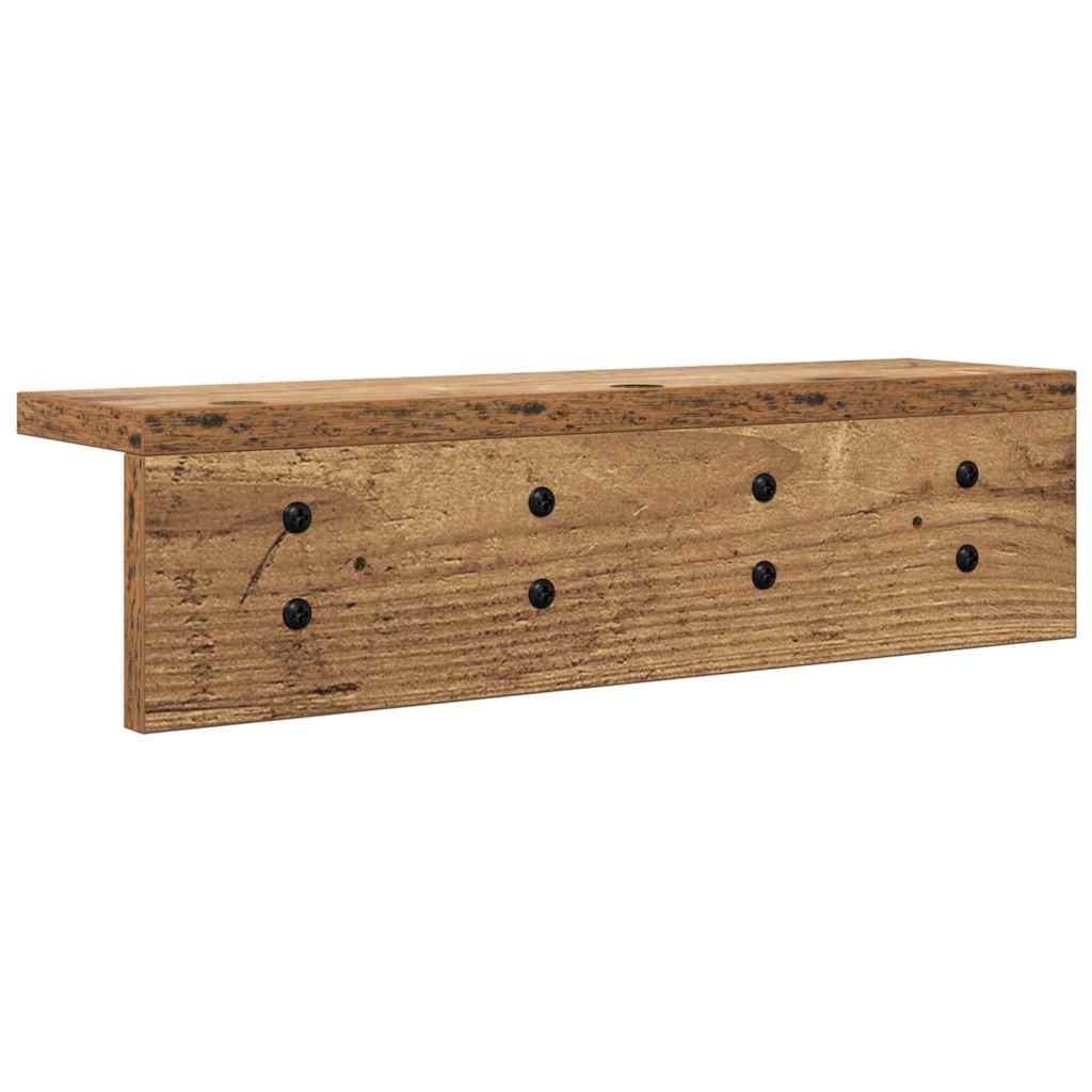 Wandgemonteerde kapstok met opslag Oudhout 40 x 10,5 x 10,5 cm is nu te koop bij PeponiXL, paradijselijk wonen!
