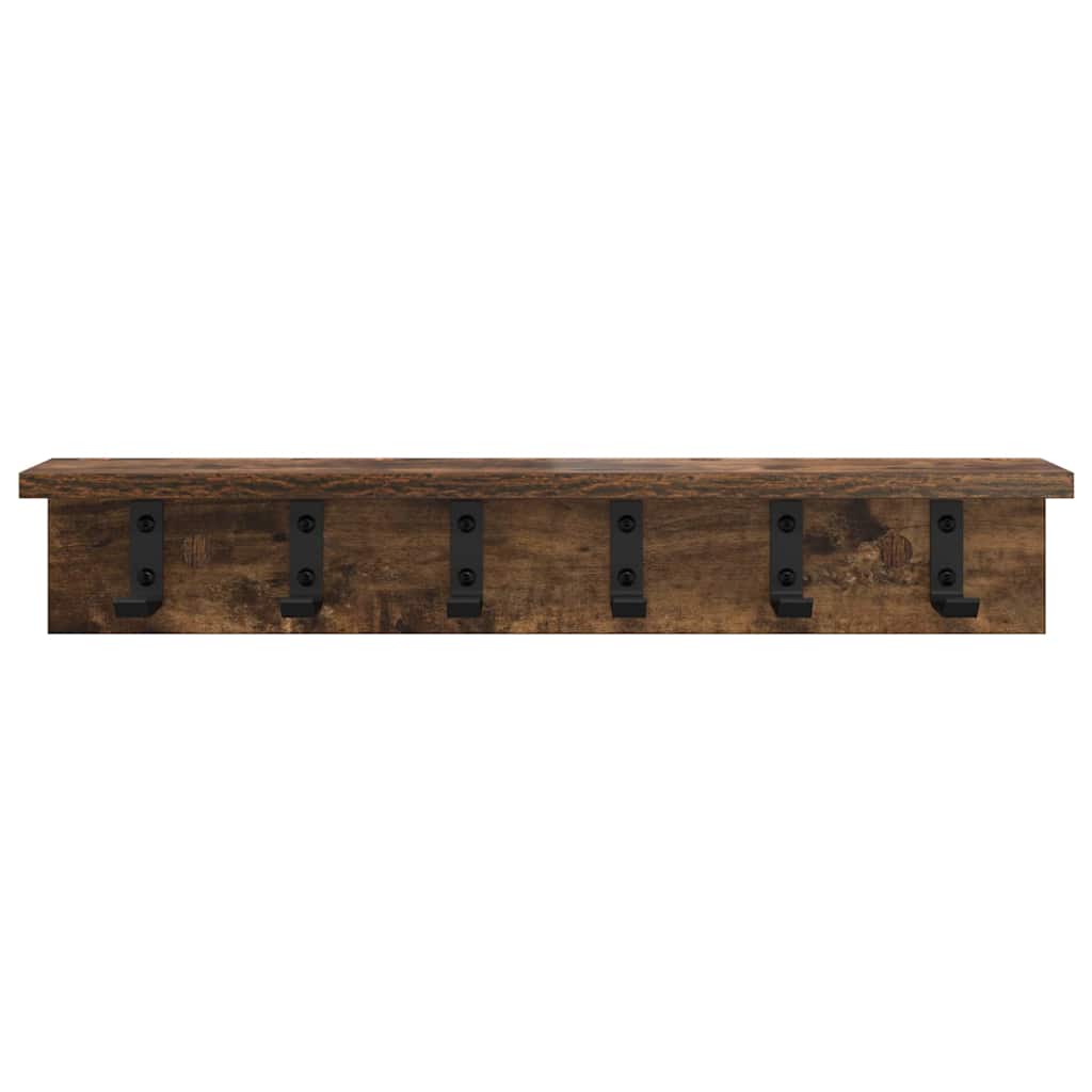 Wandgemonteerde kapstok Gerookt eiken 60 x 10,5 x 10,5 cm is nu te koop bij PeponiXL, paradijselijk wonen!