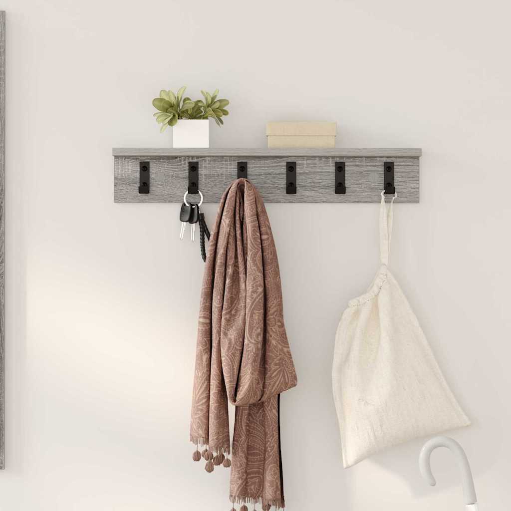 Wandgemonteerde kapstok Grijs Sonoma 60 x 10,5 x 10,5 cm is nu te koop bij PeponiXL, paradijselijk wonen!
