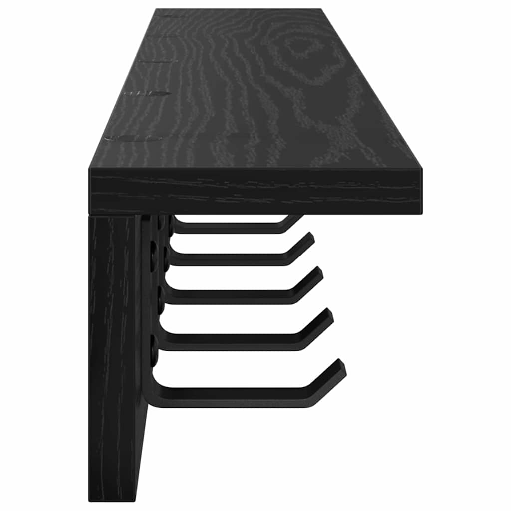 Wandgemonteerde kapstok Zwart Eiken 80 x 10,5 x 10,5 cm is nu te koop bij PeponiXL, paradijselijk wonen!