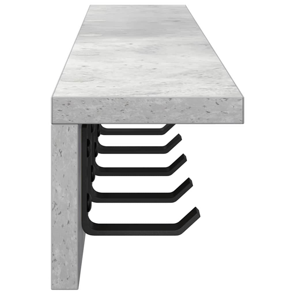 Wandgemonteerde kapstok Beton Grijs 80 x 10,5 x 10,5 cm is nu te koop bij PeponiXL, paradijselijk wonen!