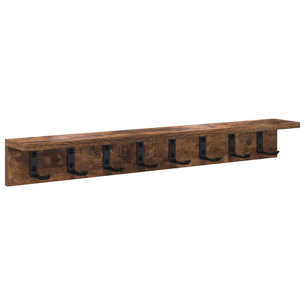 Wandgemonteerde kapstok Gerookt eiken 80 x 10,5 x 10,5 cm is nu te koop bij PeponiXL, paradijselijk wonen!