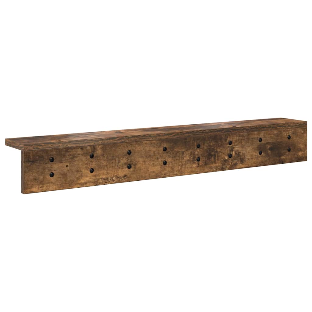 Wandgemonteerde kapstok Gerookt eiken 80 x 10,5 x 10,5 cm is nu te koop bij PeponiXL, paradijselijk wonen!