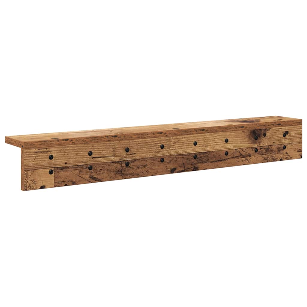 Wandgemonteerde kapstok met opslag Oudhout 80 x 10,5 x 10,5 cm is nu te koop bij PeponiXL, paradijselijk wonen!