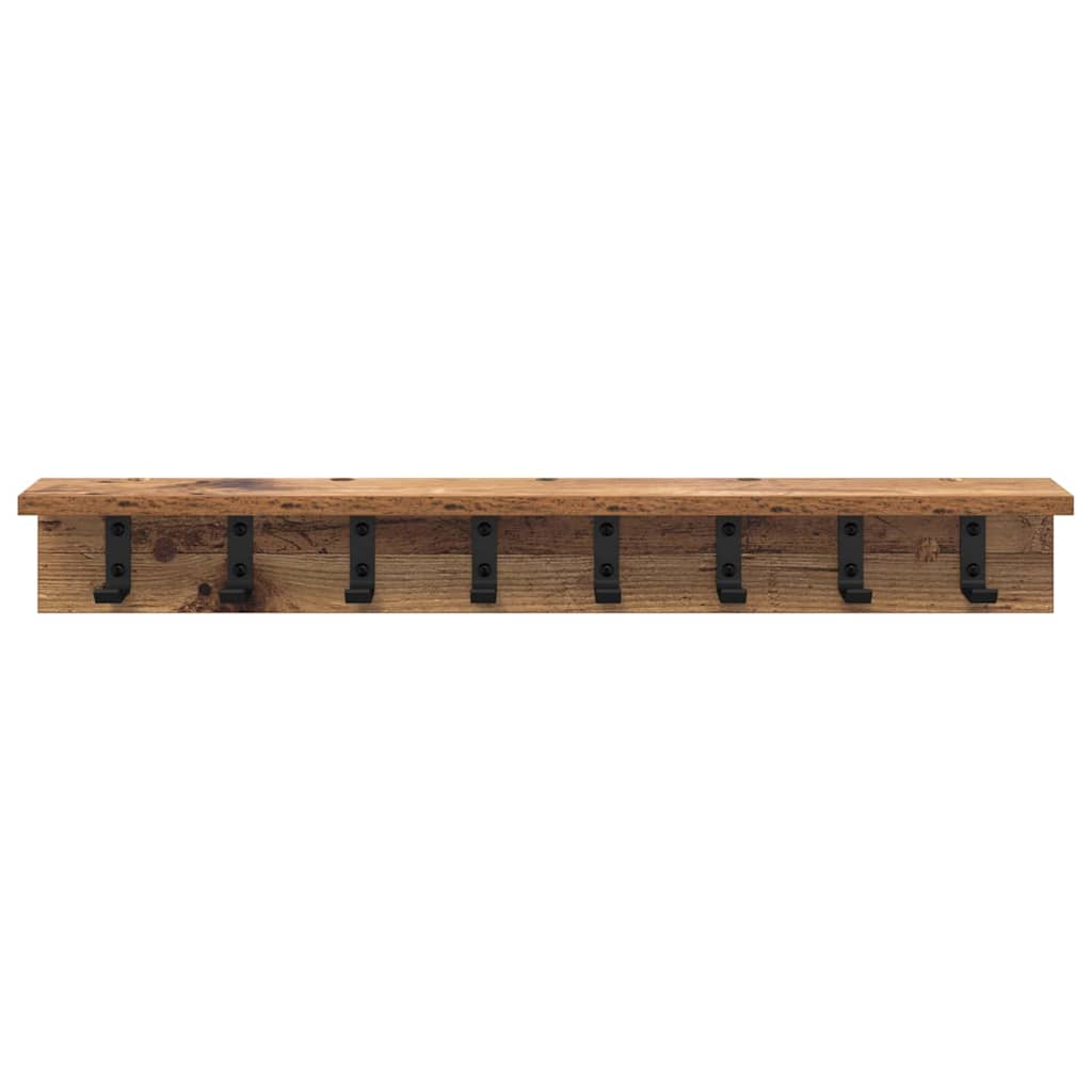 Wandgemonteerde kapstok met opslag Oudhout 80 x 10,5 x 10,5 cm is nu te koop bij PeponiXL, paradijselijk wonen!